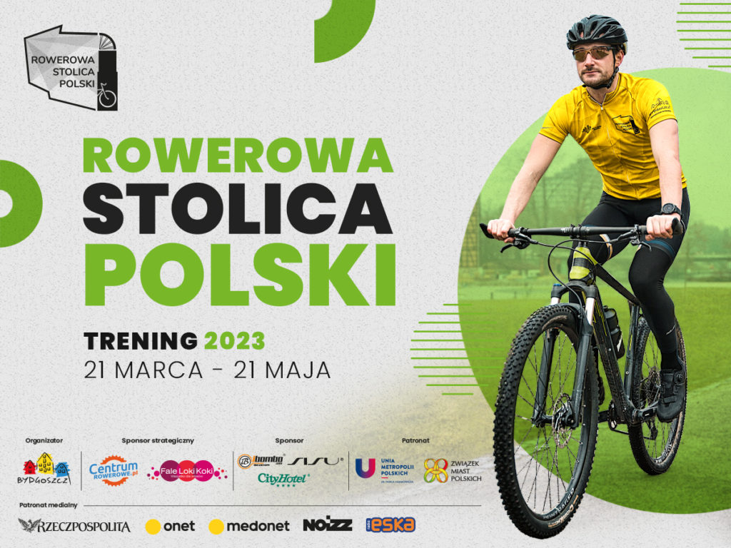 Grafika promująca trening do Rowerowej stolicy Polski