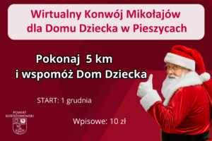 grafika promująca Wirtualny Konwój Mikołajów dla Domu Dziecka w Pieszycach