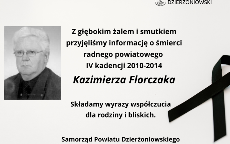 Grafika z kondolencjami dla rodziny Kazimierza Florczaka