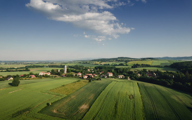 krajobraz z widokiem na powiat dzierżoniowski