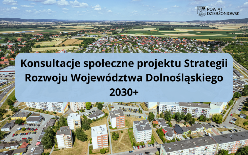 grafika informująca o konsultacjach Strategii Województwa Dolnośląskiego
