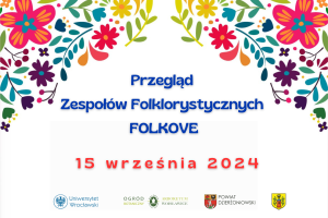 grafika promująca przegląd zespołów folklorystycznych folkove