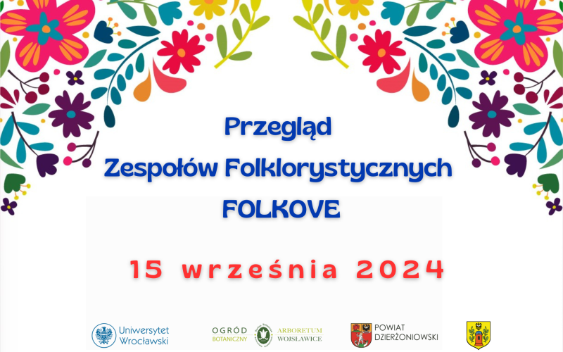 grafika promująca przegląd zespołów folklorystycznych folkove