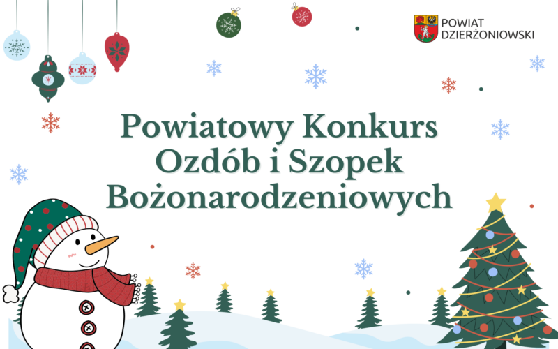 grafika promująca Powiatowy Konkurs Ozdób i Szopek Bożonarodzeniowych