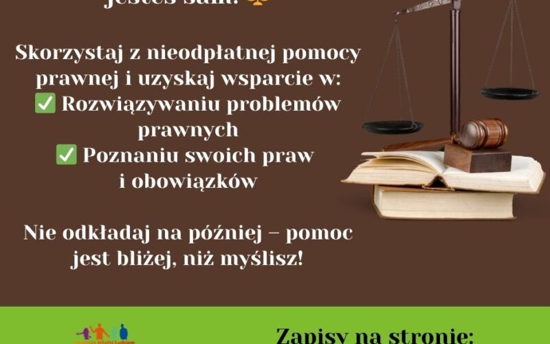 grafika o nieodpłatnej pomocy prawnej