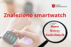 grafika informująca o znalezieniu smartwatcha