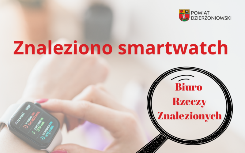 grafika informująca o znalezieniu smartwatcha