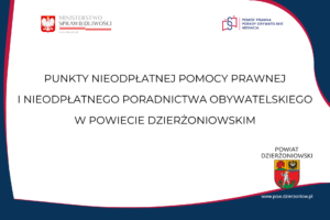 Punkty nieodpłatnej pomocy prawnej i nieodpłatnego poradnictwa obywatelskiego w powiecie dzierżoniowskim