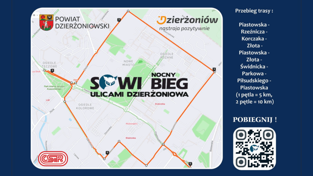 grafika z planem Sowiego Biegu 2025