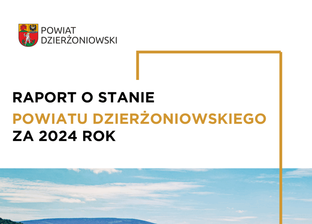 Okładka raportu o stanie powiatu za 2024 rok, grafika