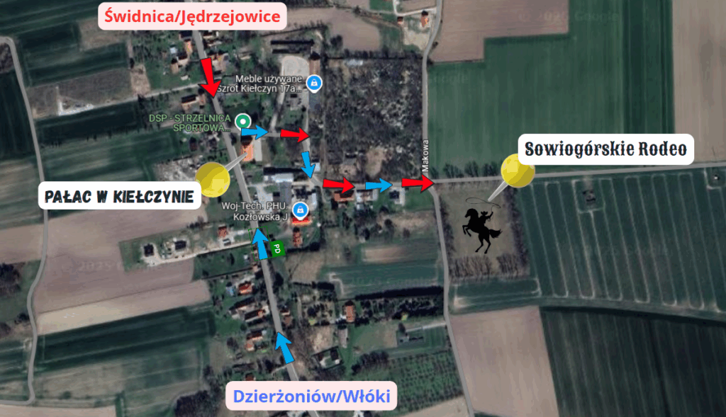 dojazd do miejsca Sowiogórskiego Rodeo