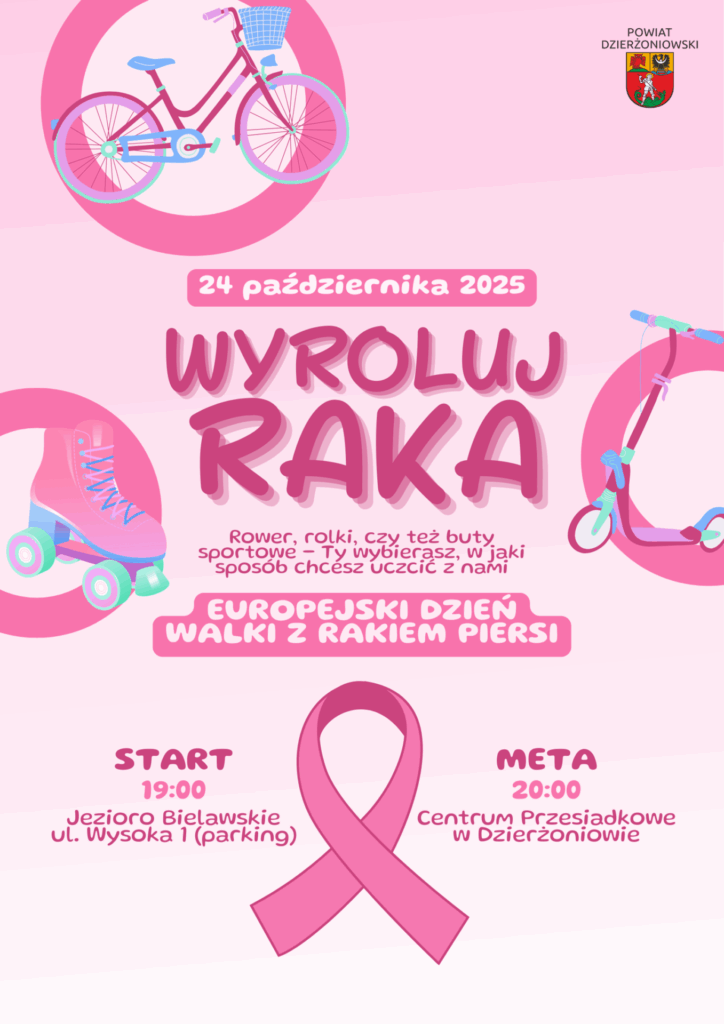 wyroluj raka 2025 plakat, data, miejsce i godziny startu i zakończenia na różowym tle