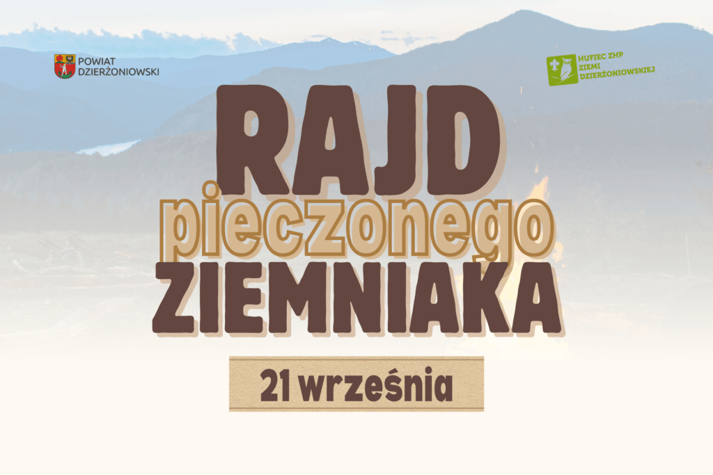 grafika rajd pieczonego ziemniaka 21 września, powyżej herby
