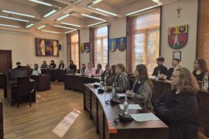 młodzieżowy zespół doradczy wszyscy członkowie siedzą przy stołach