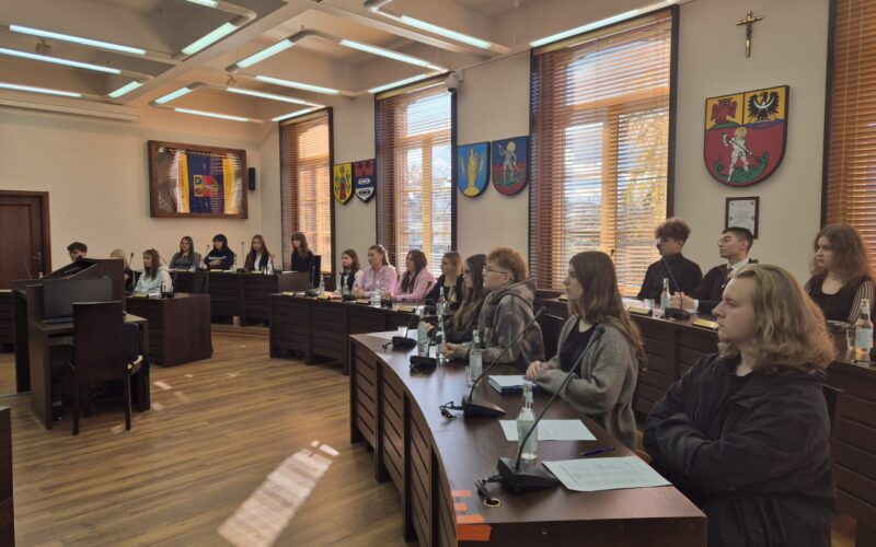 młodzieżowy zespół doradczy wszyscy członkowie siedzą przy stołach