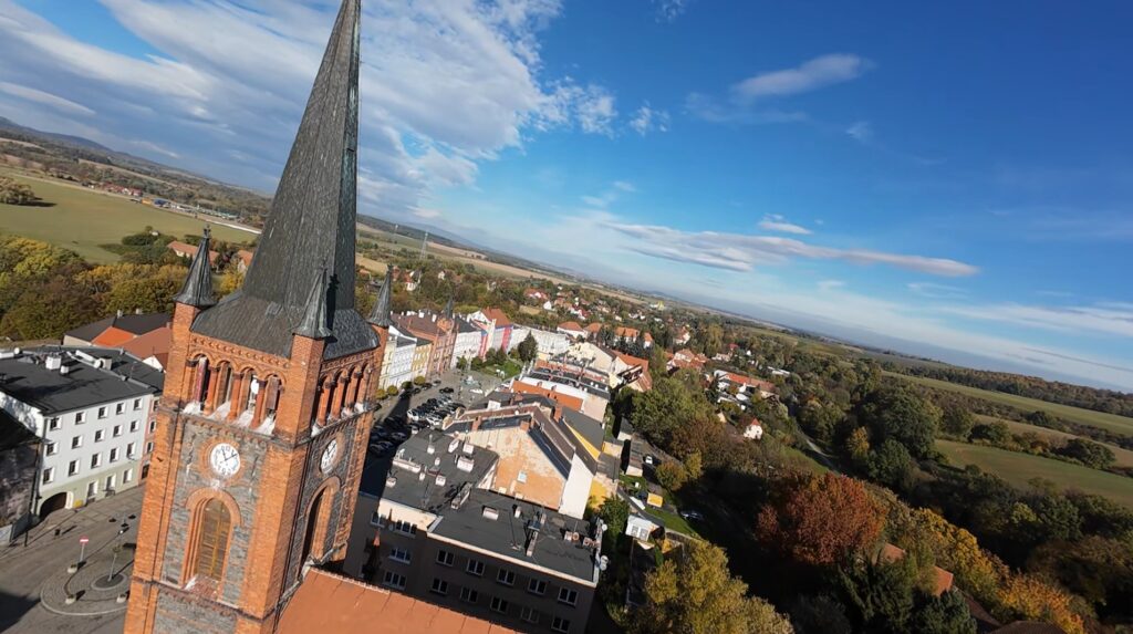 widok z lotu ptaka na Niemczę