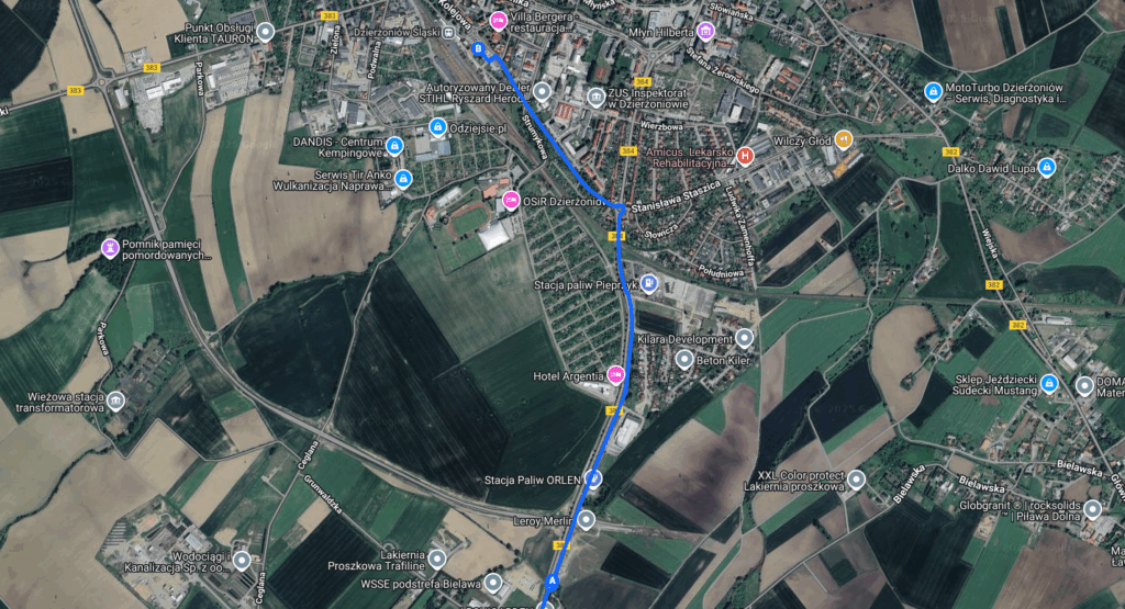 Odcinek w Dzierżoniowie