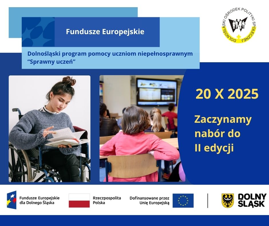 grafika dotycząca programu, dziewczyna na wózku i obok dziewczynka siedząca na krześle