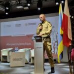 strażak podczas wystąpienia