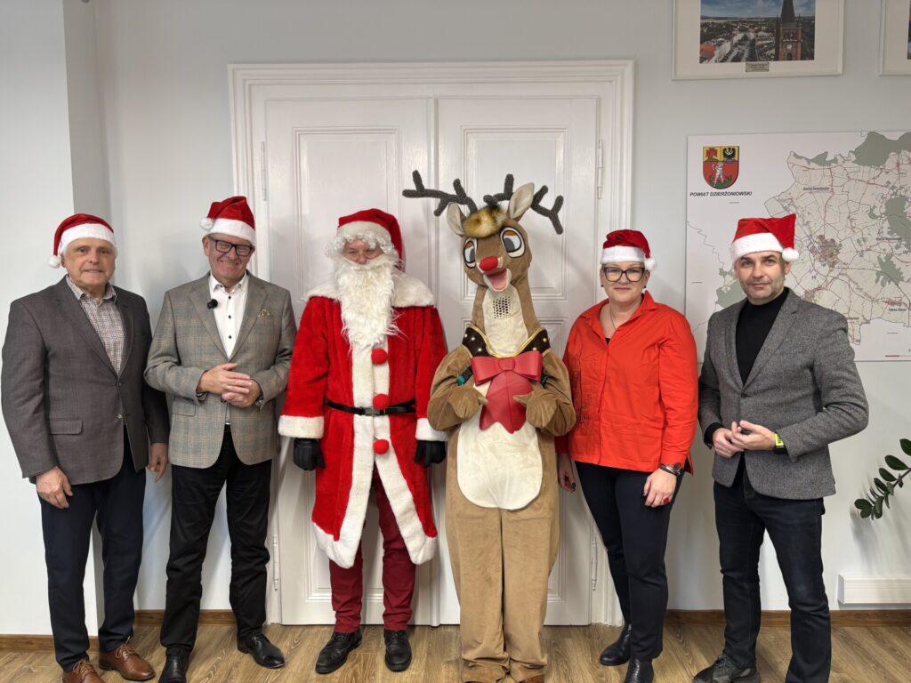 Święty Mikołaj ze starostą, wicestarostą i członkami rady