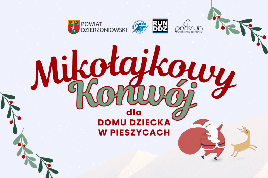 grafika promująca Mikołajkowy Konwój dla Domu Dziecka w Pieszycach