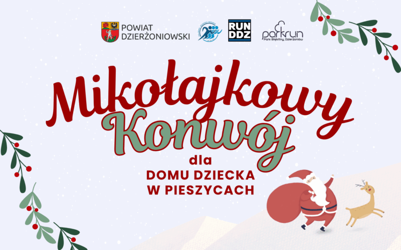 grafika promująca Mikołajkowy Konwój dla Domu Dziecka w Pieszycach