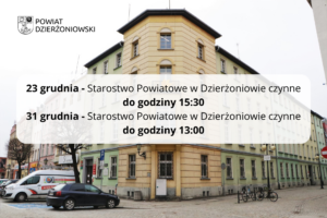 budynek starostwa w rynku, skrócone godziny pracy starostwa powiatowego w Dzierżoniowie