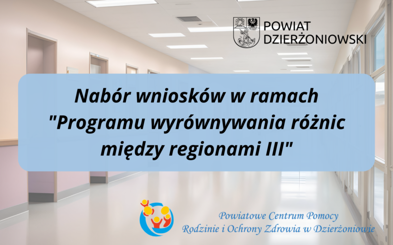 grafika logo powiatu i pcpr, nabór wniosków w ramach programu