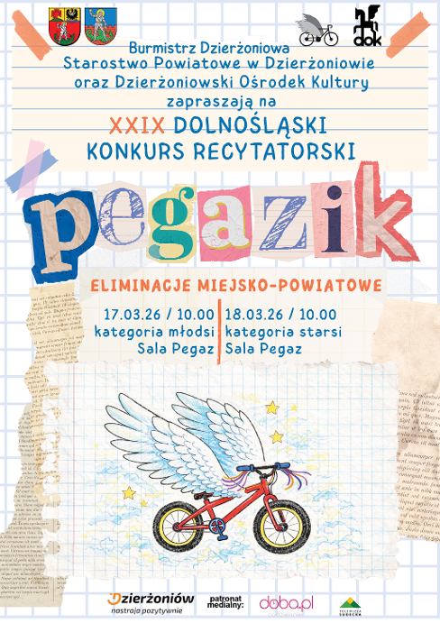 grafika Pegazik plakat rower ze skrzydłami