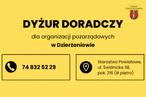 grafika promująca dyżur doradczy dla NGO