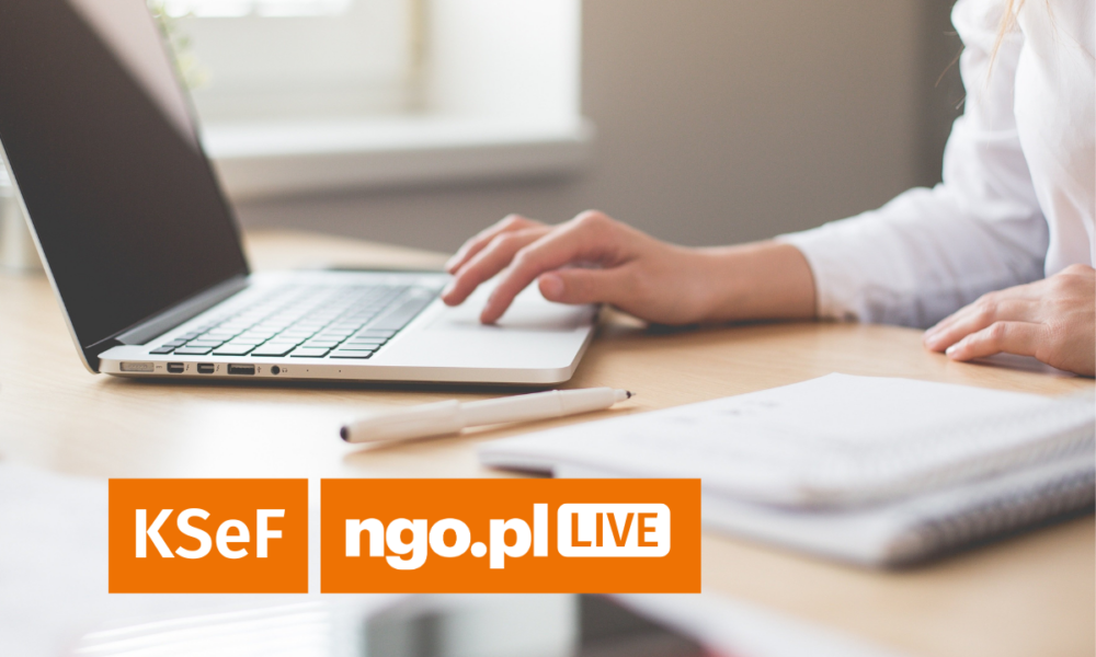 ksef grafika dłonie i laptop