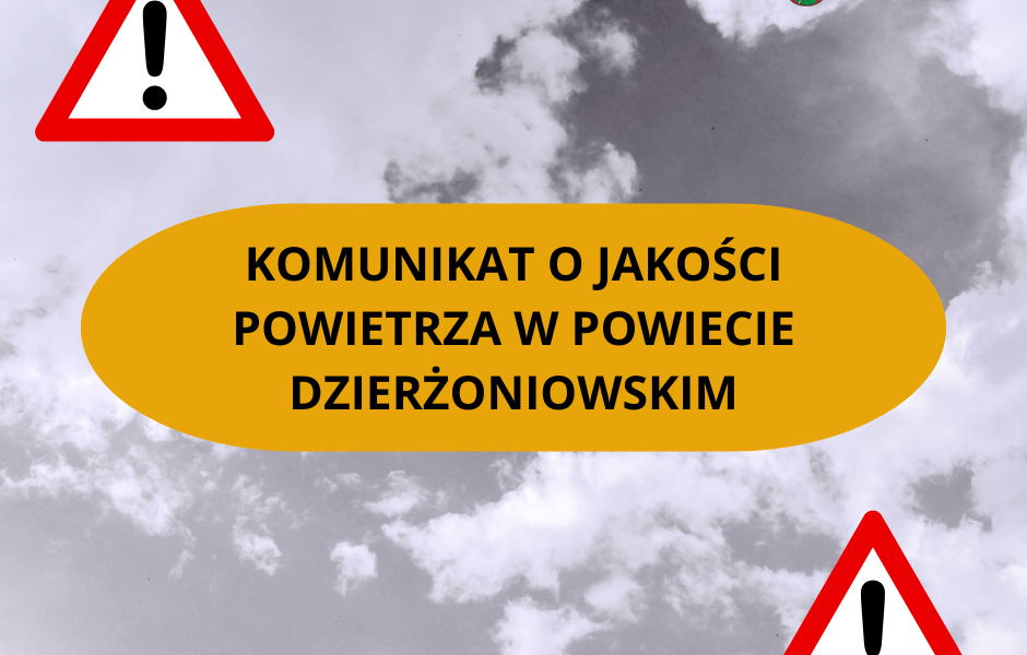 grafika komunikat o jakości powietrza w powiecie dzierżoniowskim