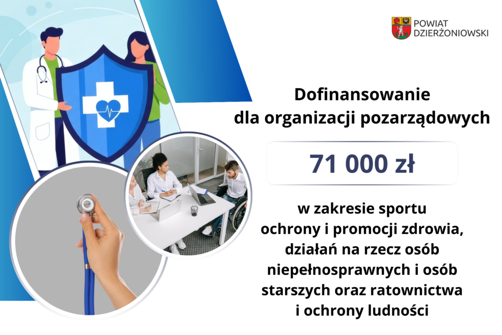 plansza promująca rozstrzygnięcie konkursu w zakresie: ochrony i promocji zdrowia, działań na rzecz osób niepełnosprawnych i osób starszych oraz ratownictwa i ochrony ludności w 2026 roku