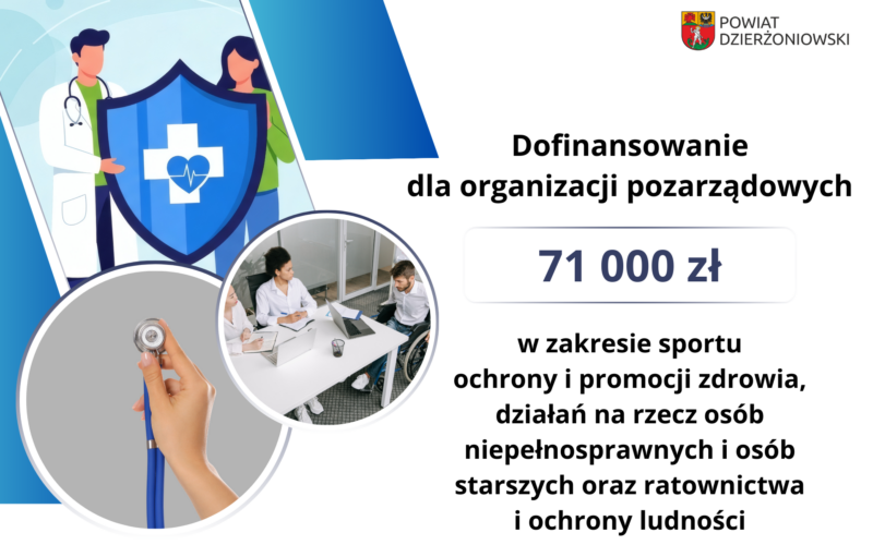 plansza promująca rozstrzygnięcie konkursu w zakresie: ochrony i promocji zdrowia, działań na rzecz osób niepełnosprawnych i osób starszych oraz ratownictwa i ochrony ludności w 2026 roku