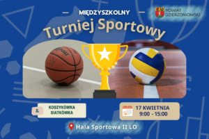 Turniej sportowy - grafika piłki i puchar