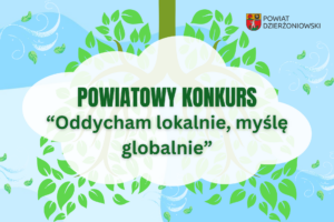 grafika konkurs oddycham lokalnie, zielone płuca i niebieska chmura