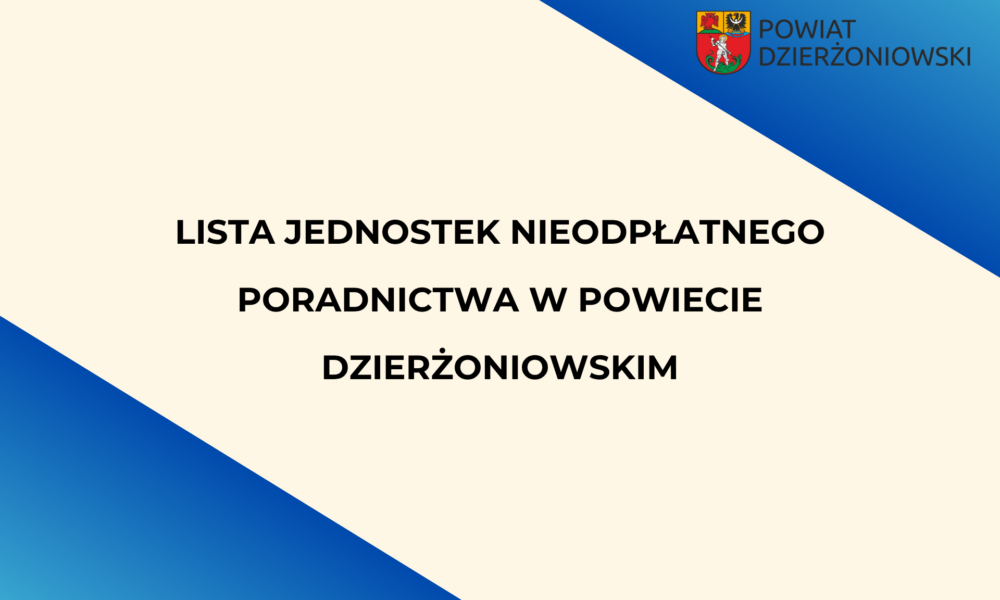 grafika promująca listę jednostek nieodpłatnego poradnictwa