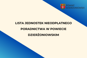 grafika promująca listę jednostek nieodpłatnego poradnictwa