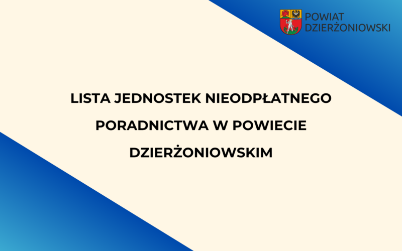 grafika promująca listę jednostek nieodpłatnego poradnictwa