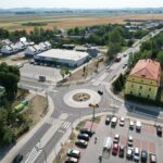 rondo w Pieszycach z lotu ptaka