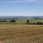 widok panorama z pola na okolicę