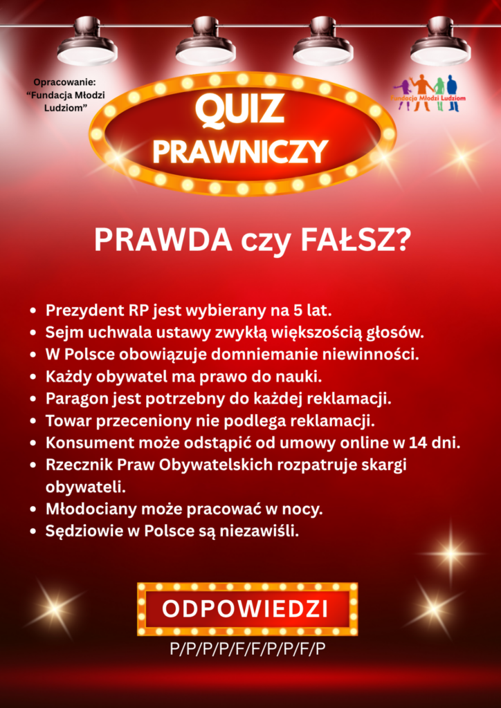 quiz prawniczy prawda czy fałsz