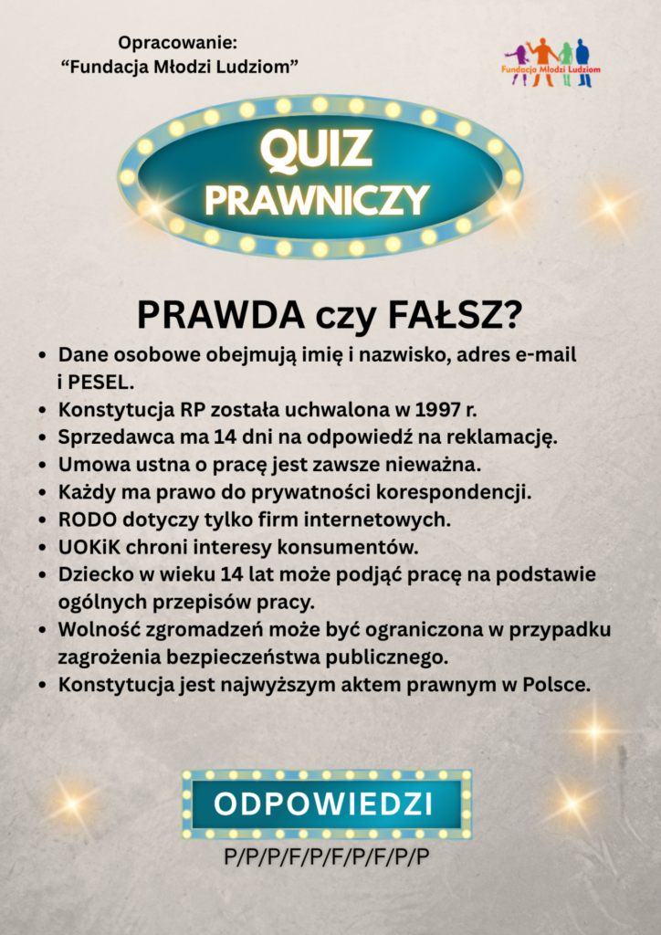 quiz prawniczy prawda czy fałsz