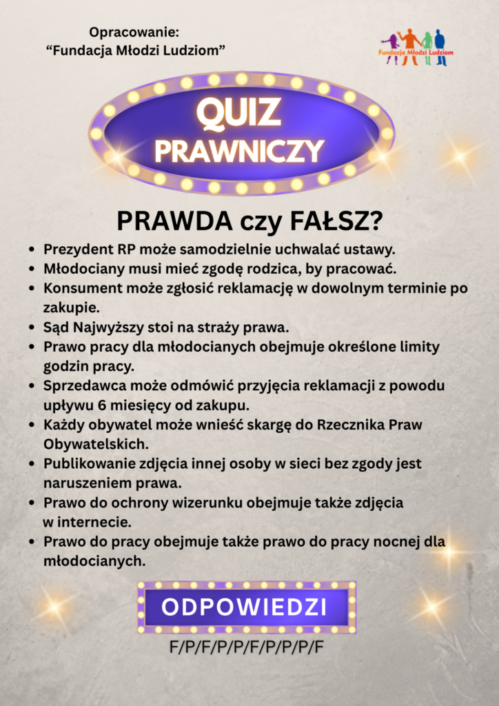 quiz prawniczy prawda czy fałsz