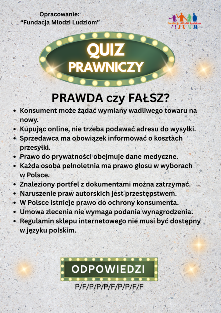 quiz prawniczy prawda czy fałsz