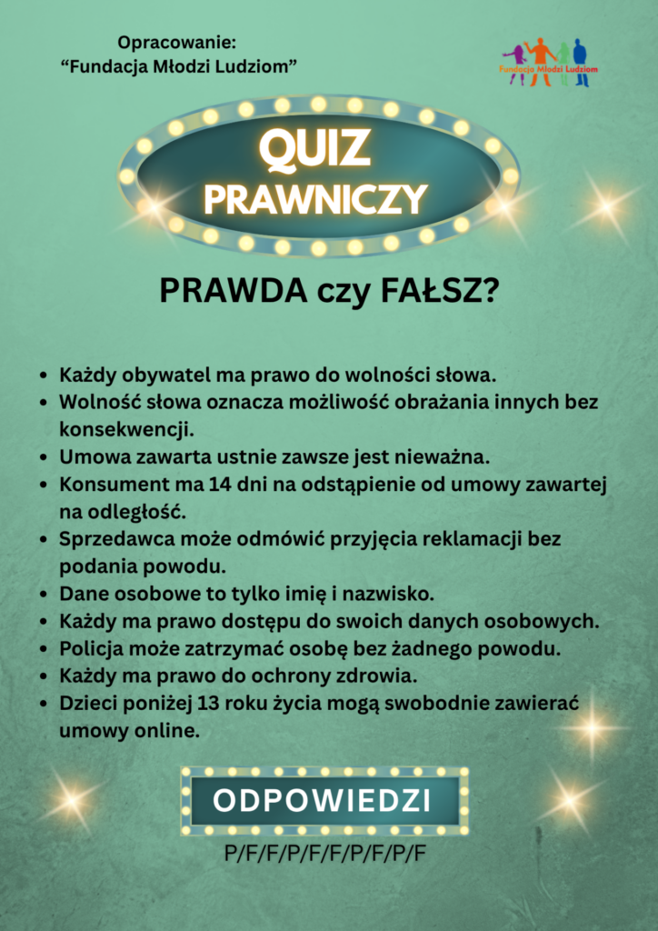 quiz prawniczy prawda czy fałsz