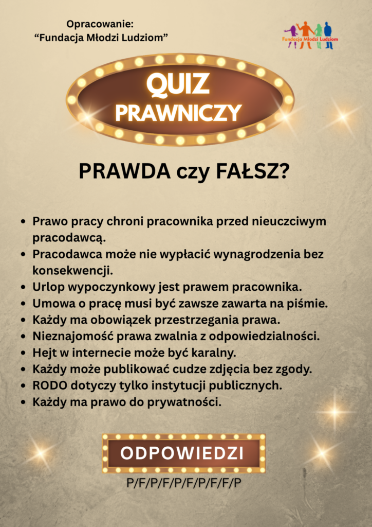 quiz prawniczy prawda czy fałsz