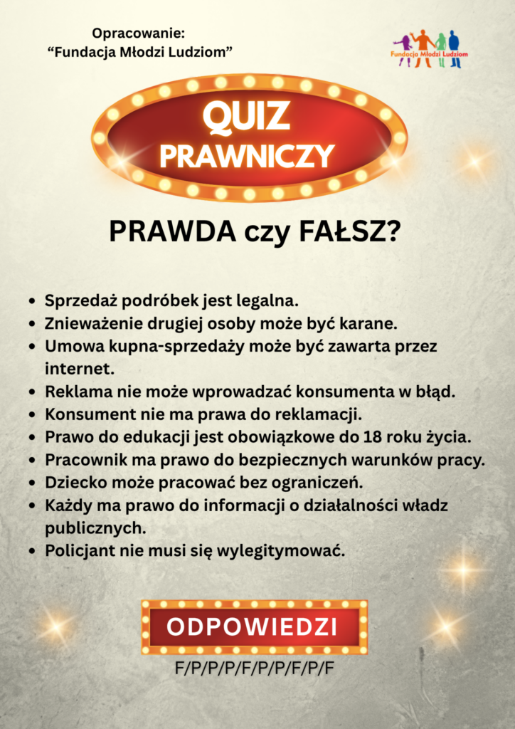 quiz prawniczy prawda czy fałsz