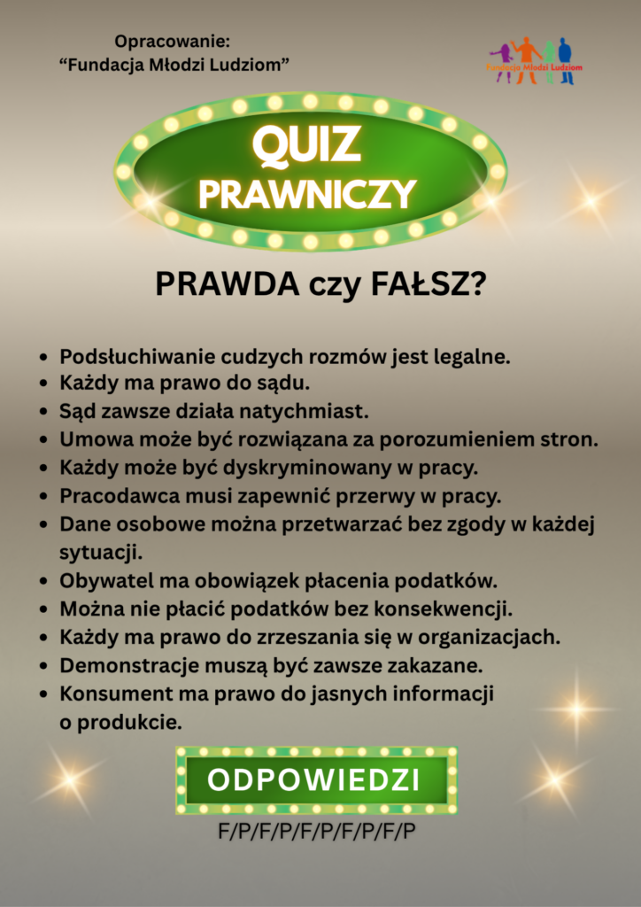 quiz prawniczy prawda czy fałsz