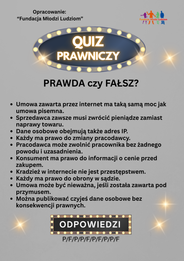 quiz prawniczy prawda czy fałsz